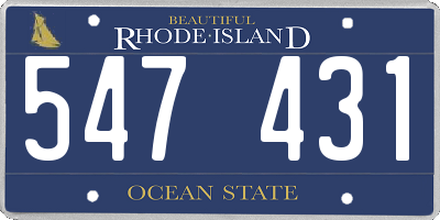 RI license plate 547431