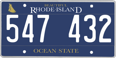 RI license plate 547432