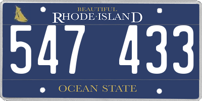RI license plate 547433
