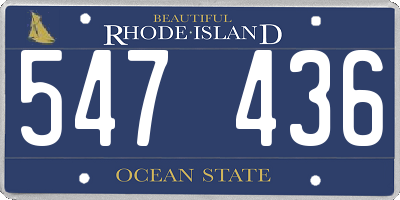 RI license plate 547436