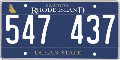 RI license plate 547437