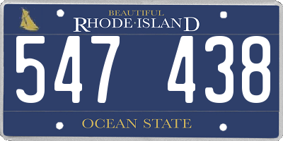 RI license plate 547438