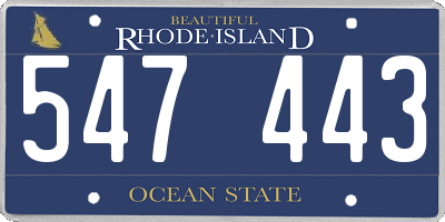 RI license plate 547443