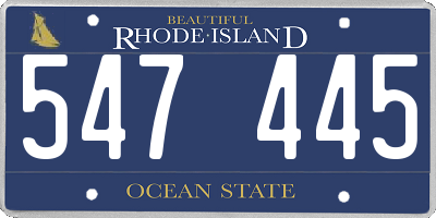 RI license plate 547445