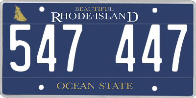 RI license plate 547447