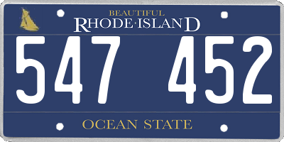 RI license plate 547452