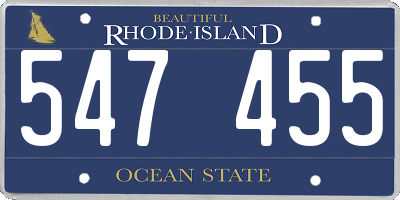 RI license plate 547455