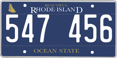 RI license plate 547456