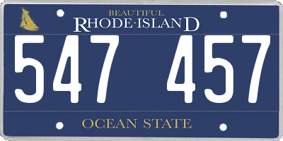 RI license plate 547457