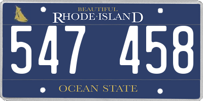 RI license plate 547458