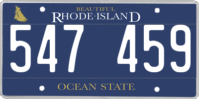 RI license plate 547459