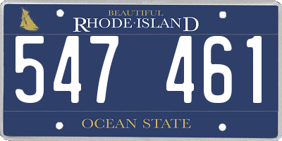 RI license plate 547461