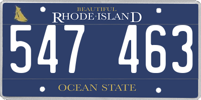 RI license plate 547463