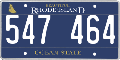 RI license plate 547464
