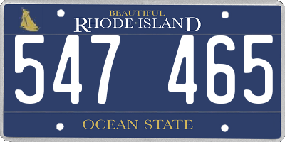 RI license plate 547465