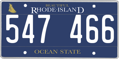 RI license plate 547466