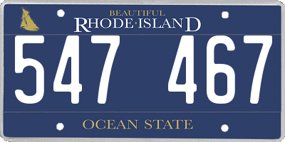 RI license plate 547467