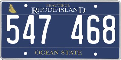 RI license plate 547468