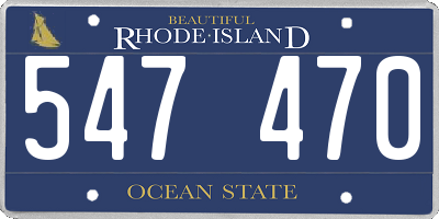 RI license plate 547470