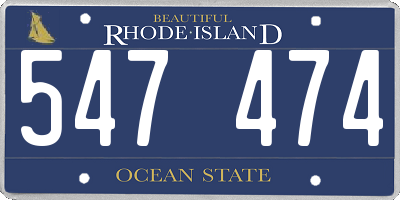 RI license plate 547474