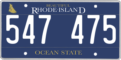 RI license plate 547475