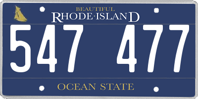 RI license plate 547477