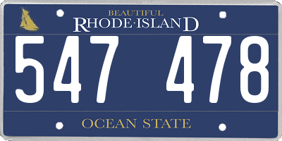 RI license plate 547478