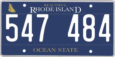 RI license plate 547484