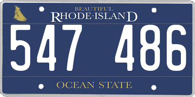 RI license plate 547486