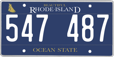 RI license plate 547487