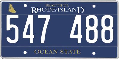RI license plate 547488