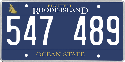 RI license plate 547489