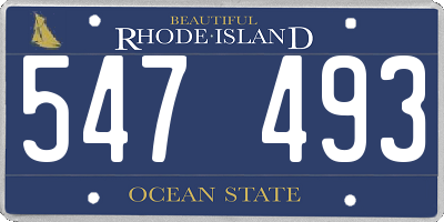 RI license plate 547493
