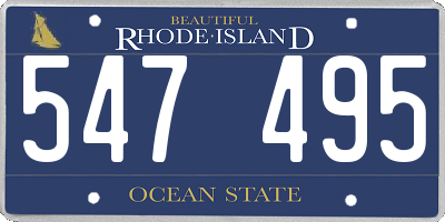 RI license plate 547495