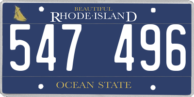 RI license plate 547496