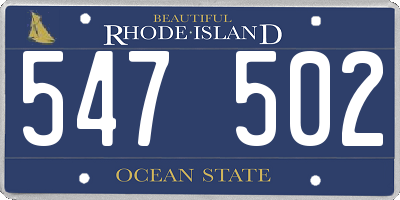RI license plate 547502