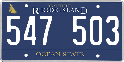 RI license plate 547503