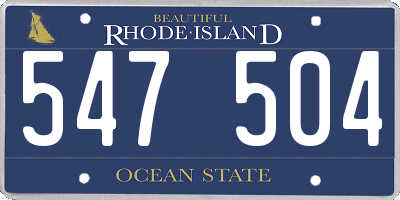 RI license plate 547504