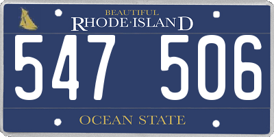 RI license plate 547506