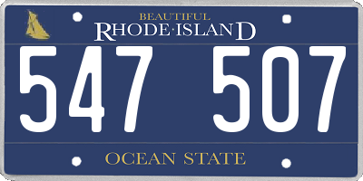 RI license plate 547507