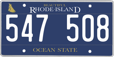 RI license plate 547508