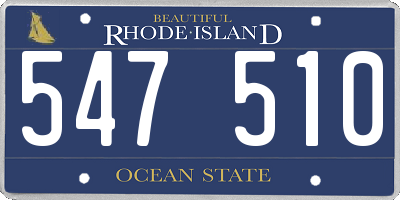 RI license plate 547510