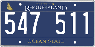 RI license plate 547511