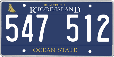 RI license plate 547512