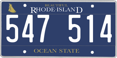 RI license plate 547514