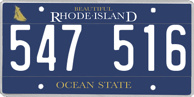 RI license plate 547516