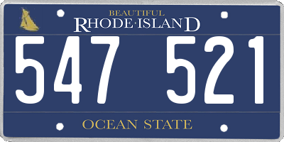 RI license plate 547521