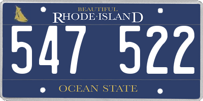 RI license plate 547522