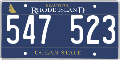 RI license plate 547523