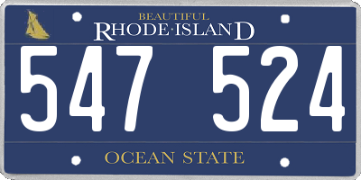 RI license plate 547524